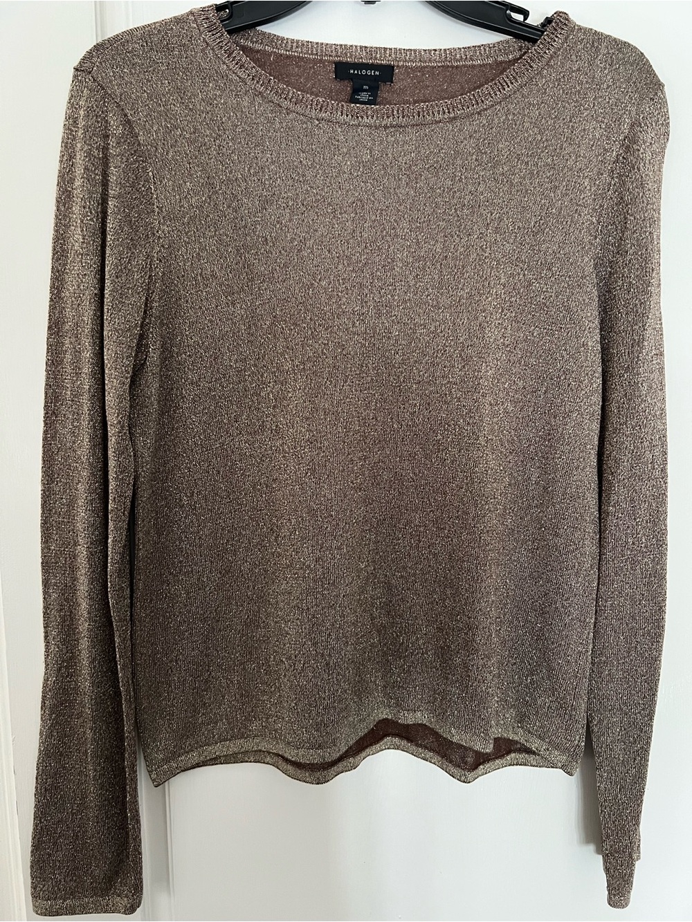 Halogen Shimmery gold and brown top